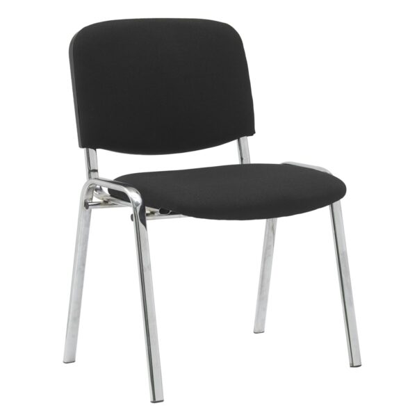 Besucherstuhl, stapelbar, schwarz, Gestell verchromt